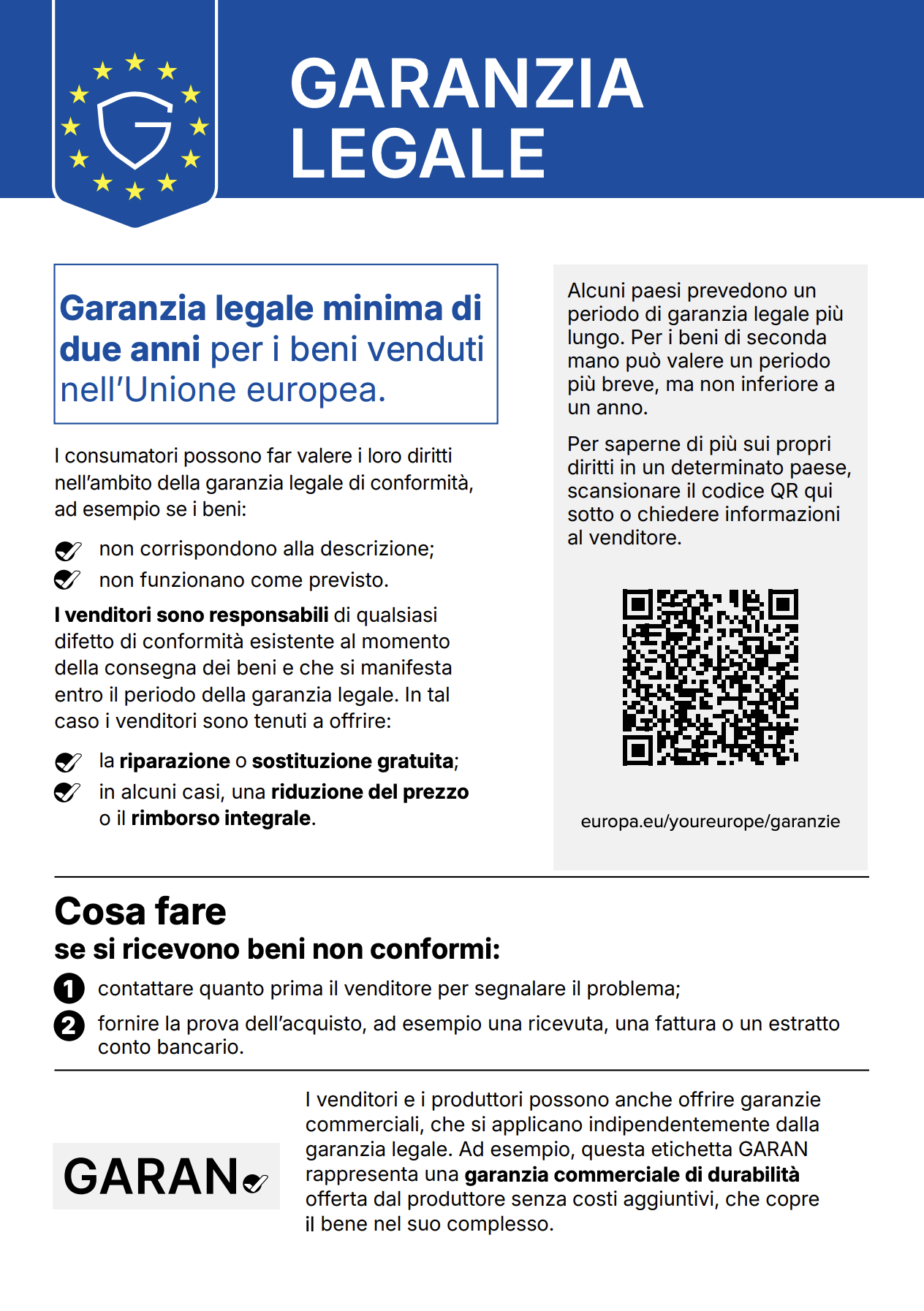Garanzia legale mimit