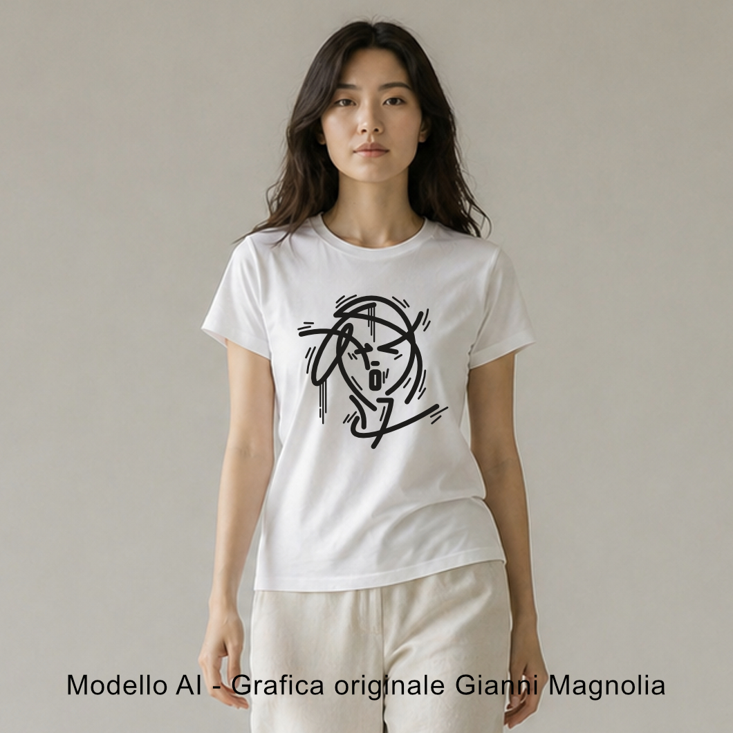 Modello generato con intelligenza artificiale – grafica originale di Gianni Magnolia Modello generato con intelligenza artificiale – grafica originale di Gianni Magnolia